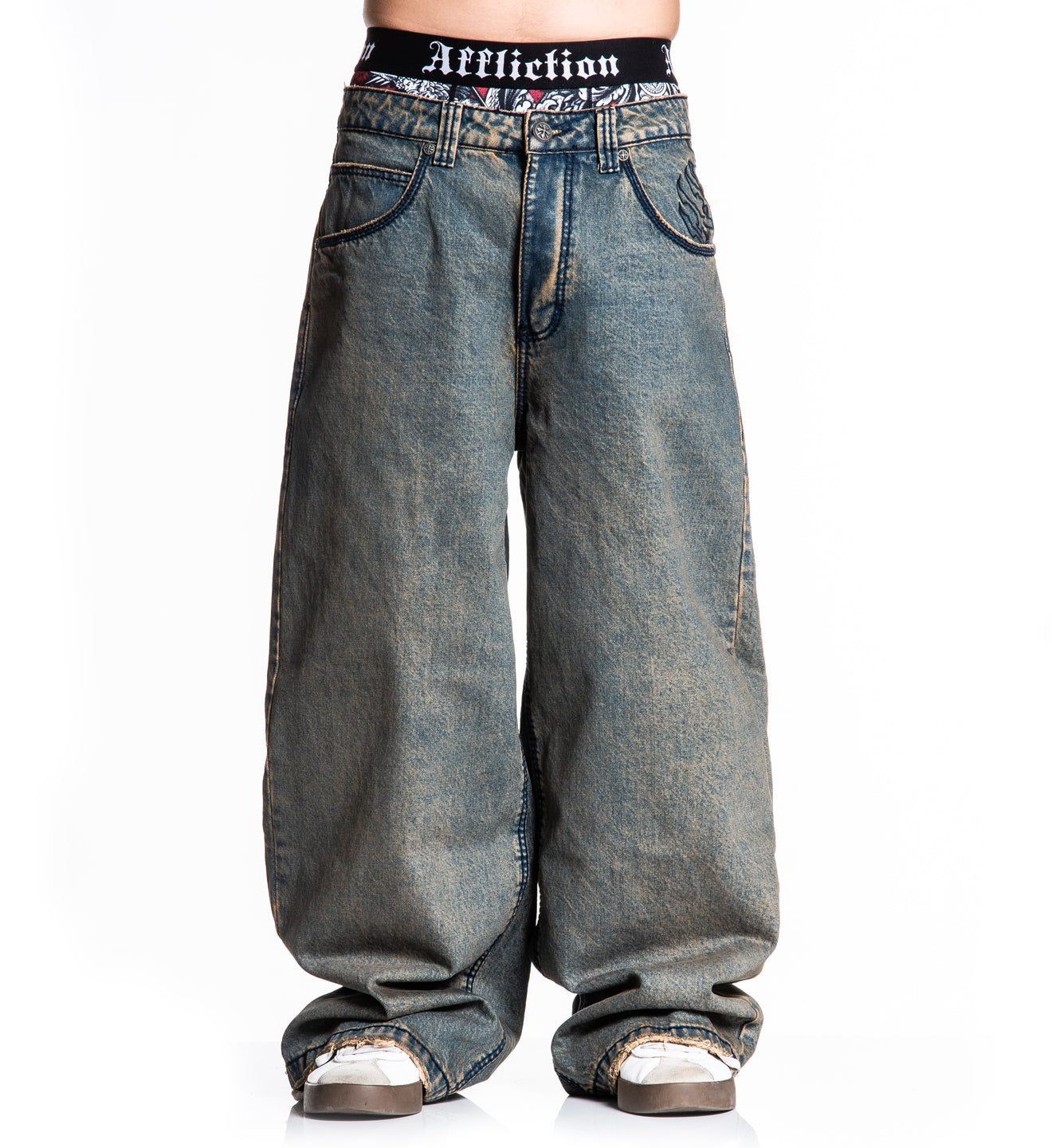 Extra Wide Tribal & Wings Denim