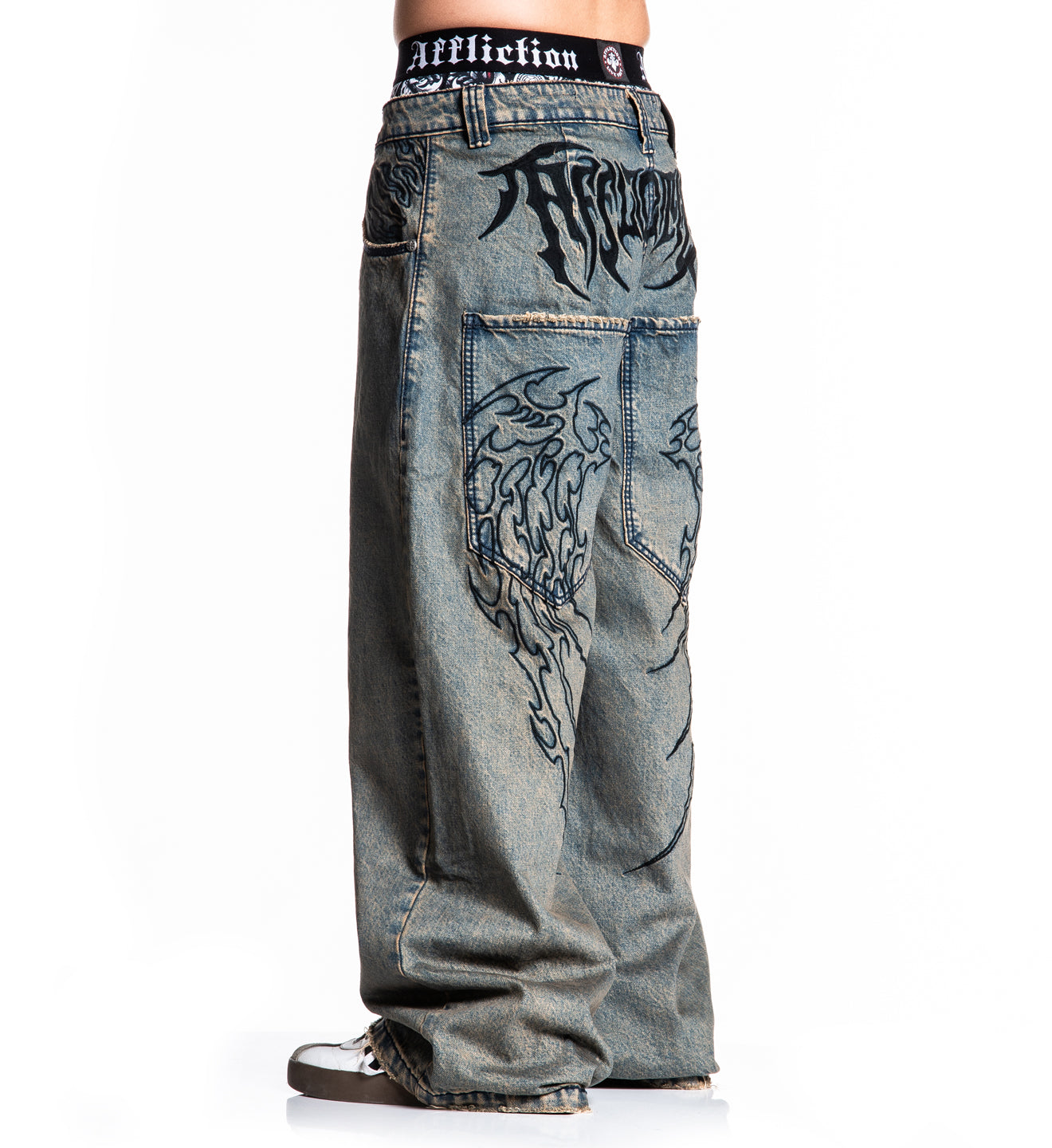 Extra Wide Tribal & Wings Denim