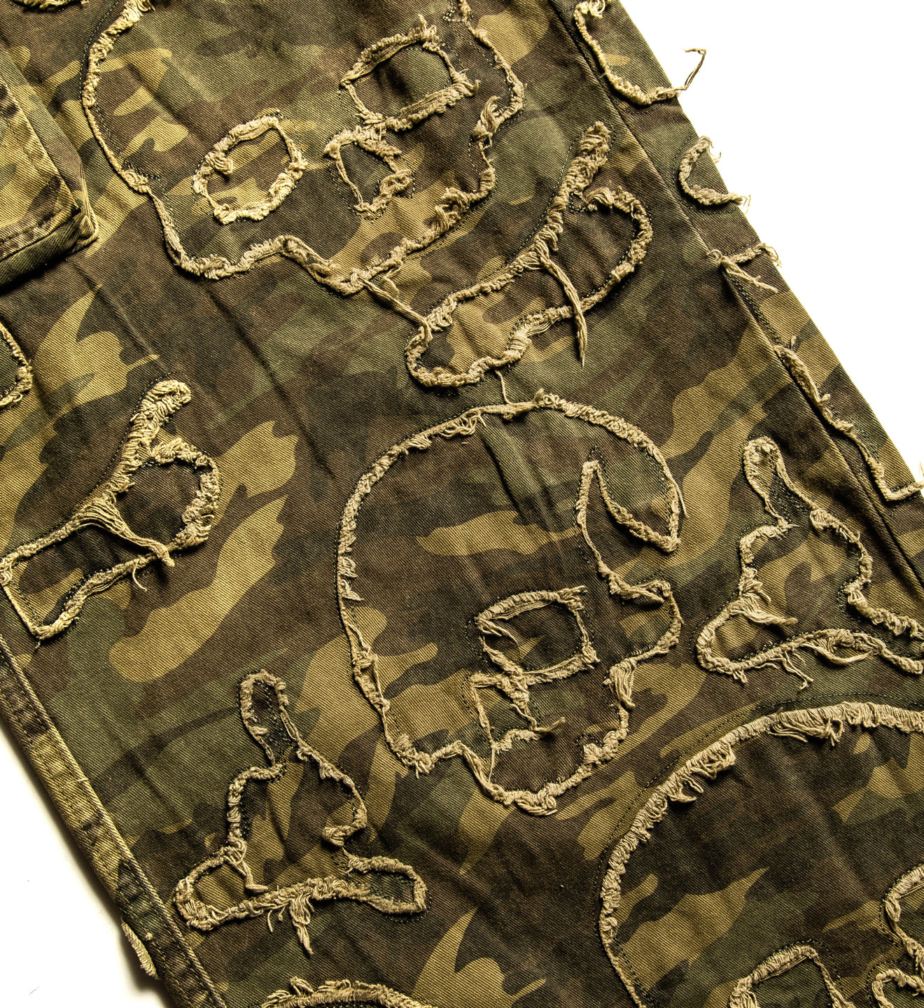 Wide Leg Skull Camo Denim